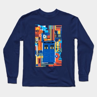 Mid century blue box Long Sleeve T-Shirt